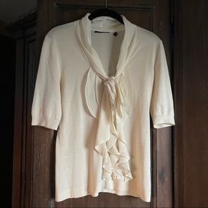 Hugo Boss Ruffle Tie Neck Blouse